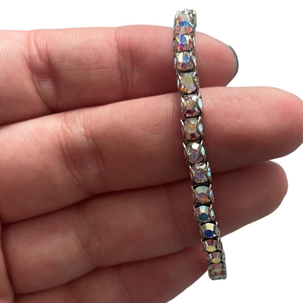 Touchstone Crystal by Swarovski stretch bracelet in aurore boreale new in pouch